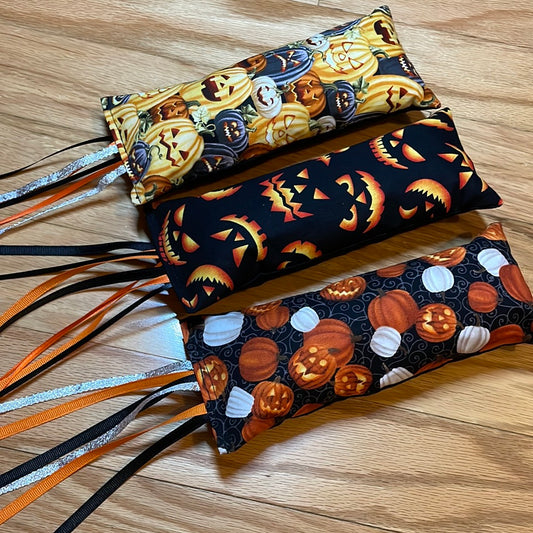 Jack-o-lantern cat kicker catnip crinkle toy set of 3