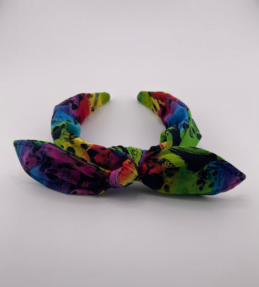 Rainbow skull headband