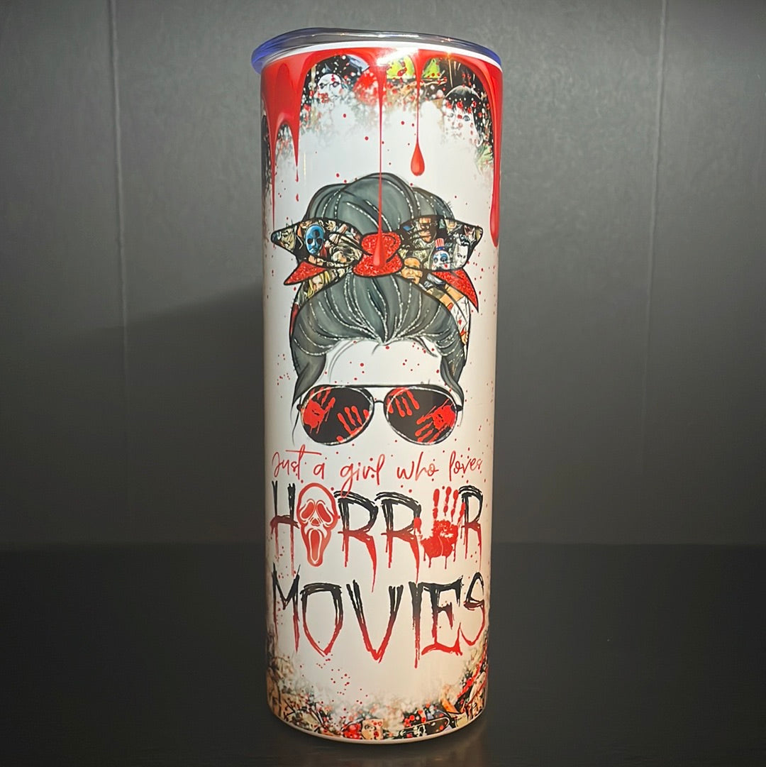 Girl who loves Horror 20oz tumbler