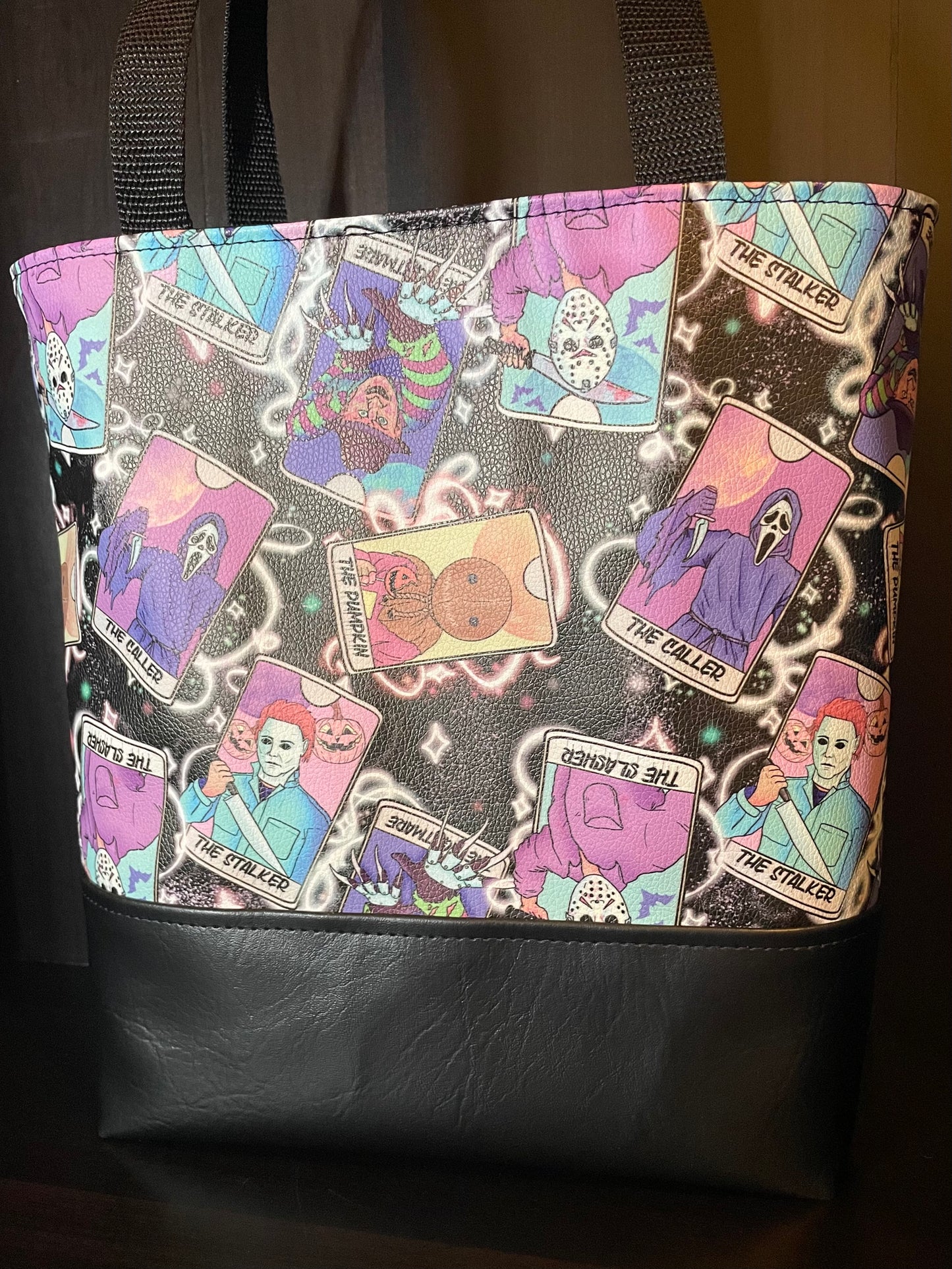 Horror tarot cards tote purse