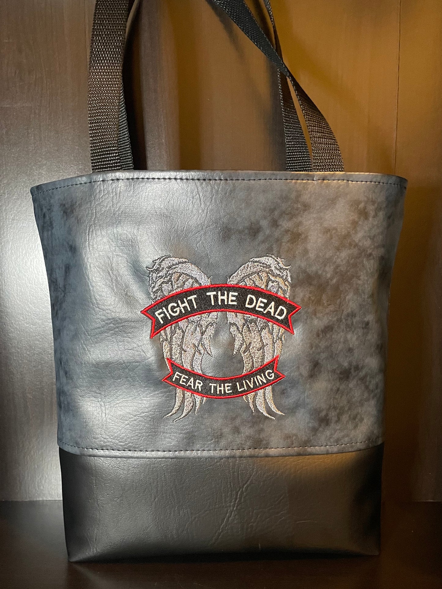 Fight the dead, fear the living tote purse