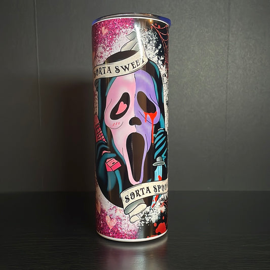 Sorta sweet Sorta spooky masked killer 20oz tumbler