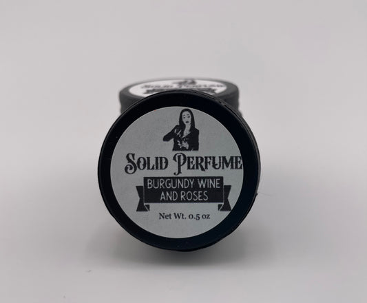 Burgundy Wine and Roses Solid Perfume - Inspired by Morticia Addams