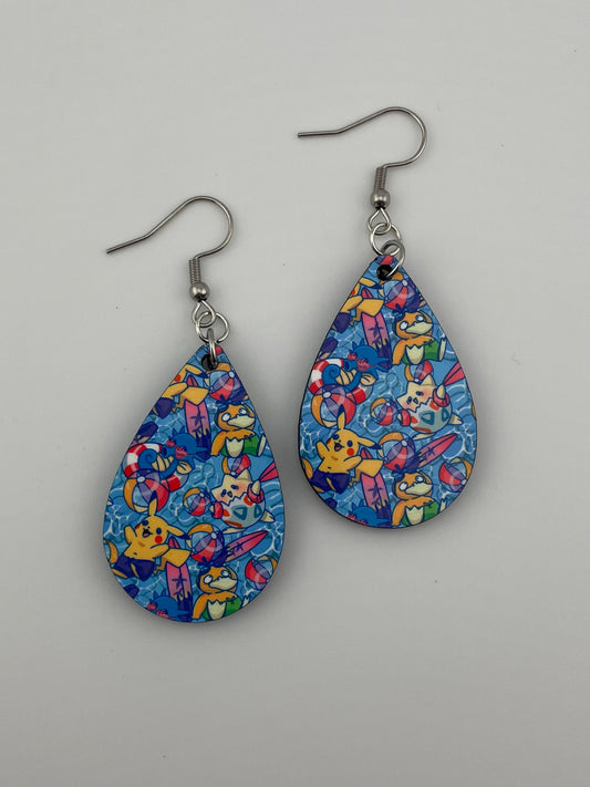 Beach day pocket monster earrings