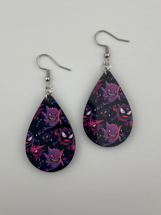 Ghost type pocket monster earrings