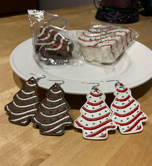 Tree cake earrings