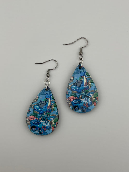 Water pocket monster earrings