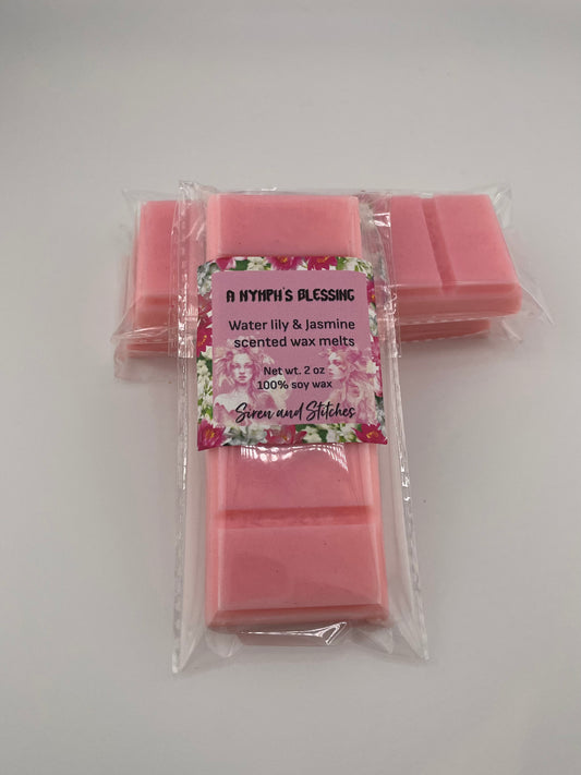 A nymphs blessing wax melts - Water lily and jasmine scent