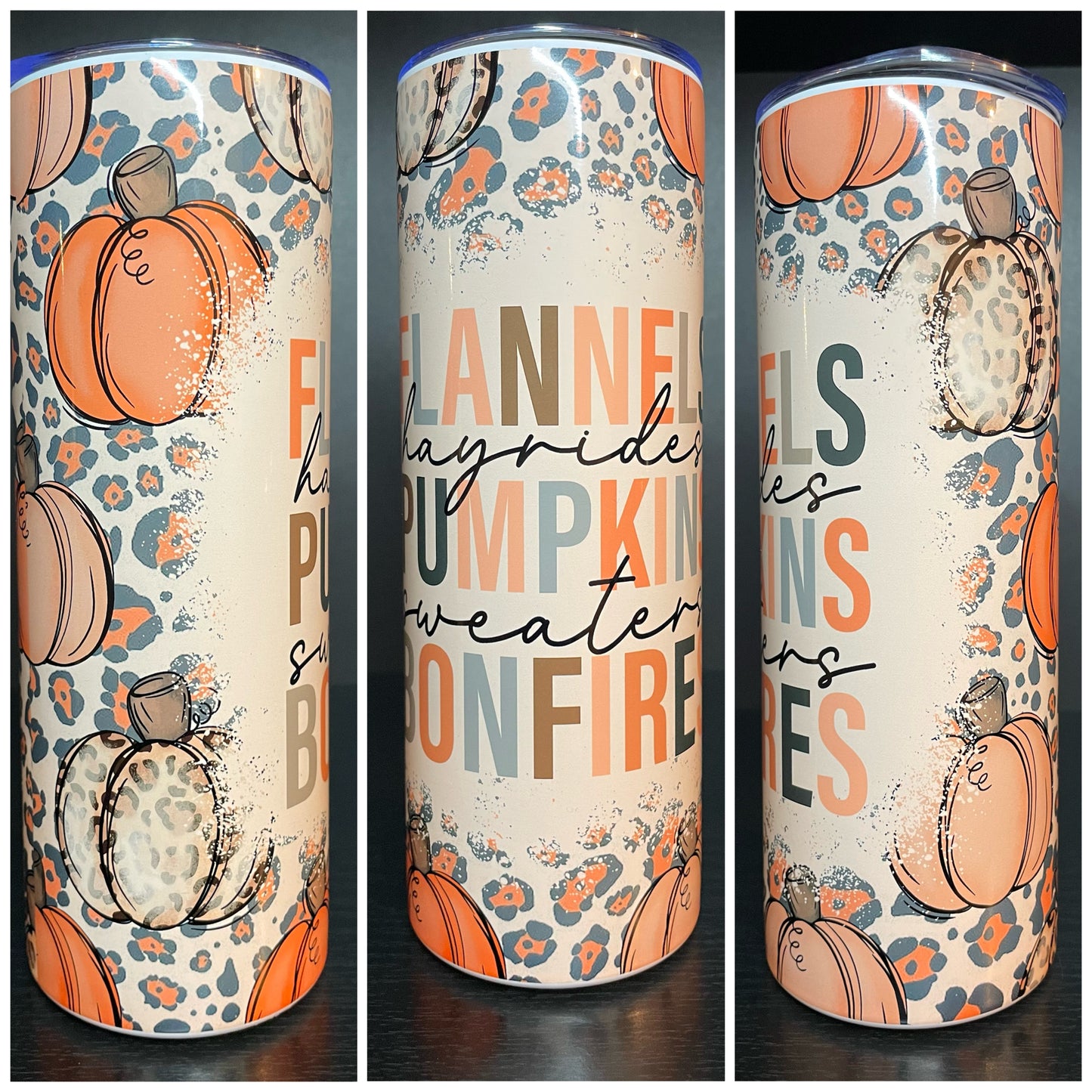 Flannels, hayrides, pumpkins, sweaters, bonfires 20oz tumbler