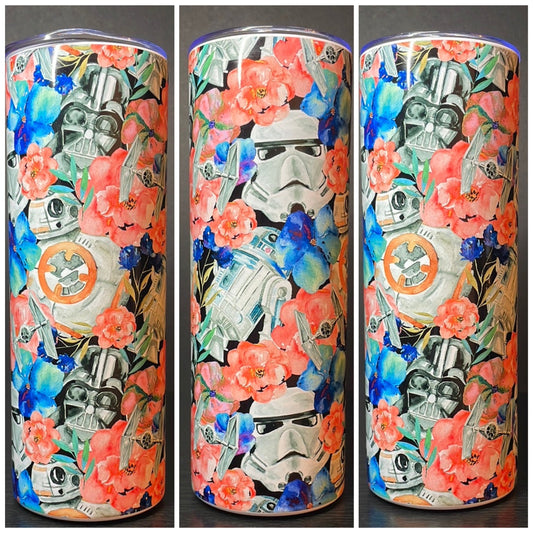 Galactic floral 20oz tumbler