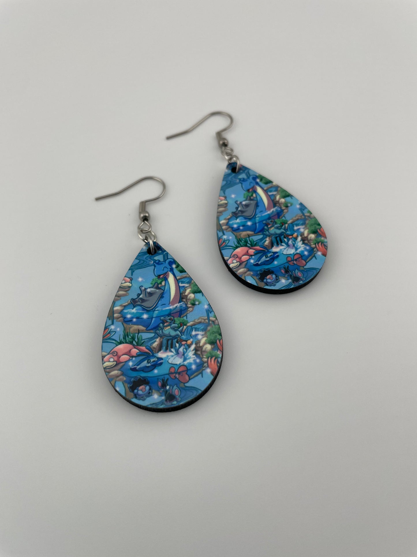 Water pocket monster earrings