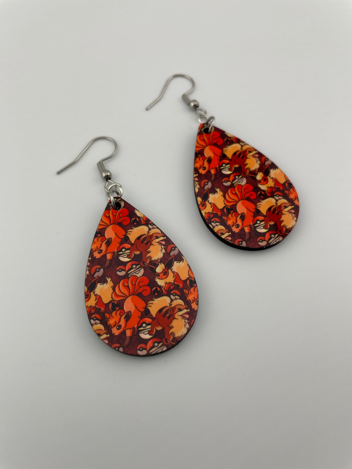 Fire type pocket monster earrings