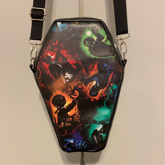 Horror mix silhouette coffin crossbody bag