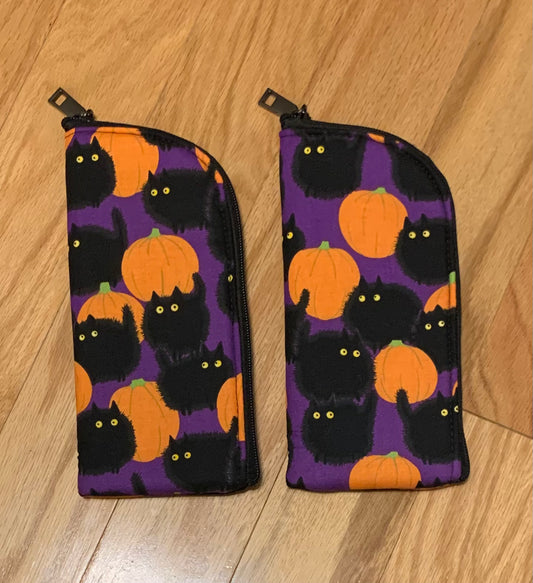 Cats & pumpkins soft glasses case