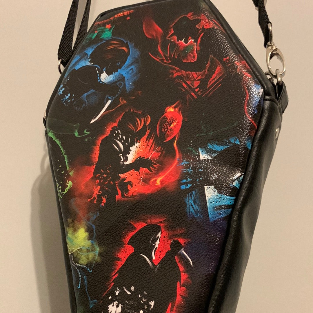 Horror mix silhouette coffin crossbody bag