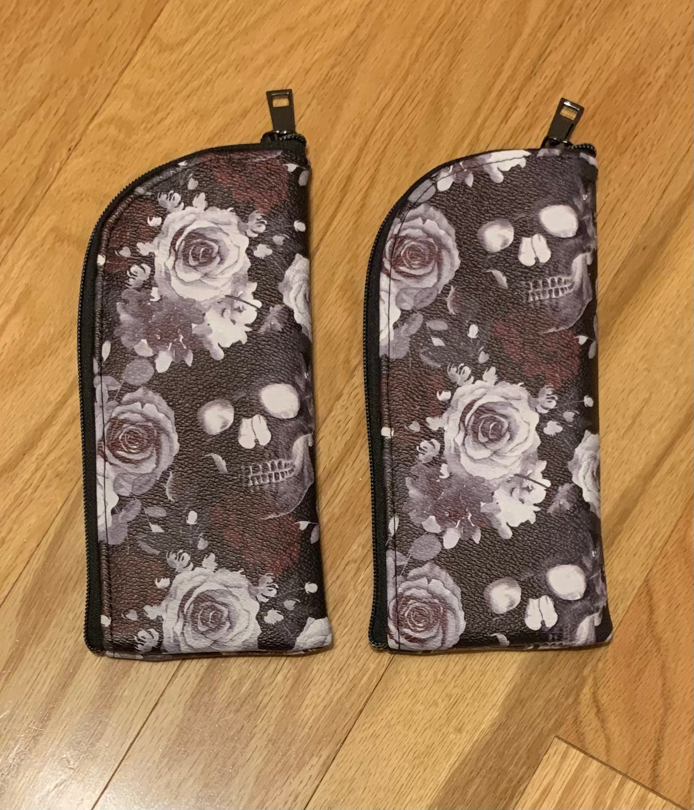 Floral skull soft glasses cases