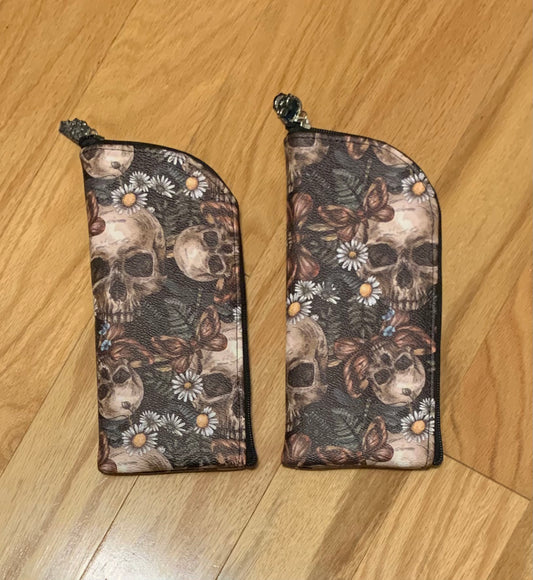 Skulls and moths soft glasses case