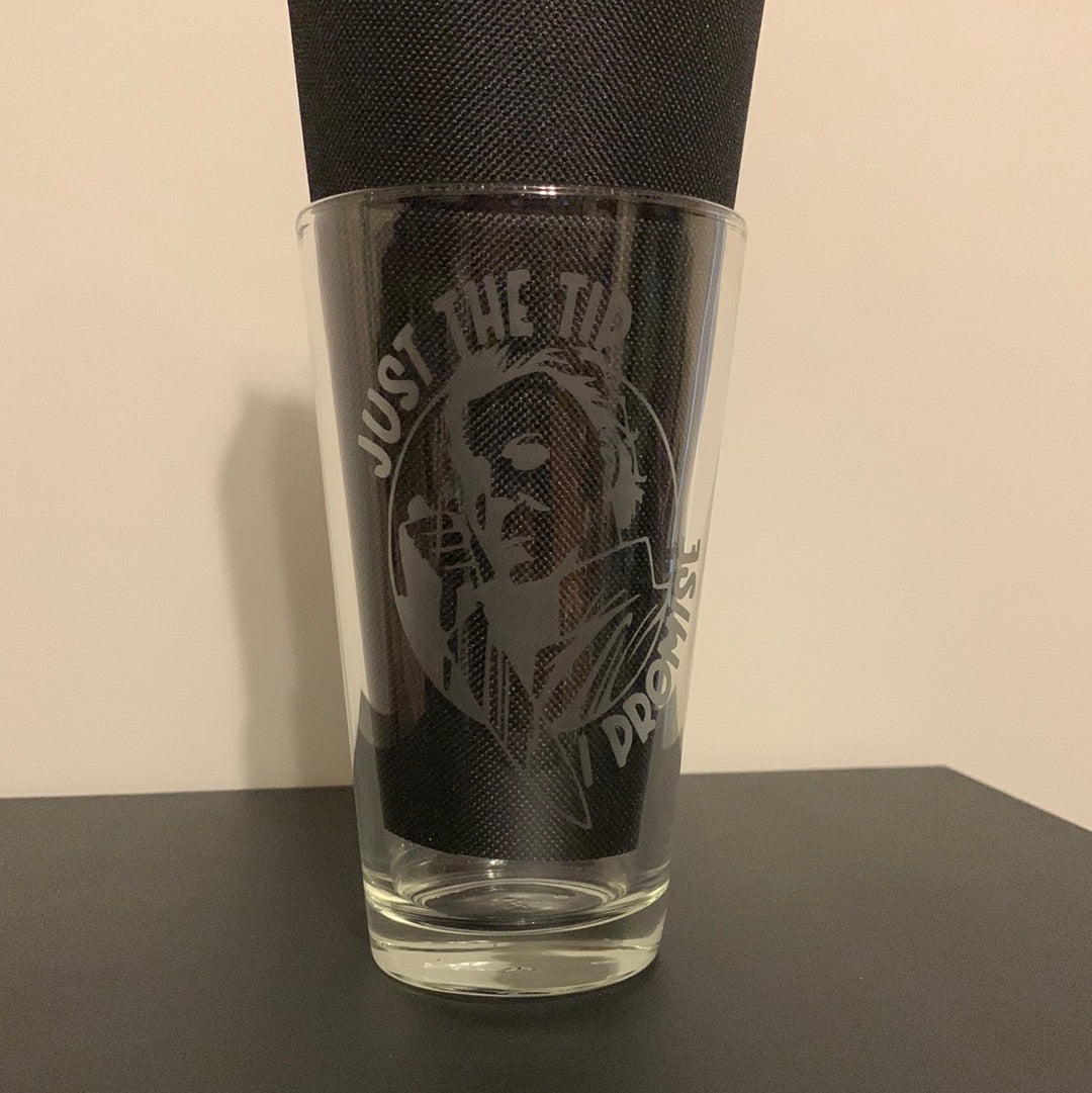 Just the tip, I promise etched glass cup