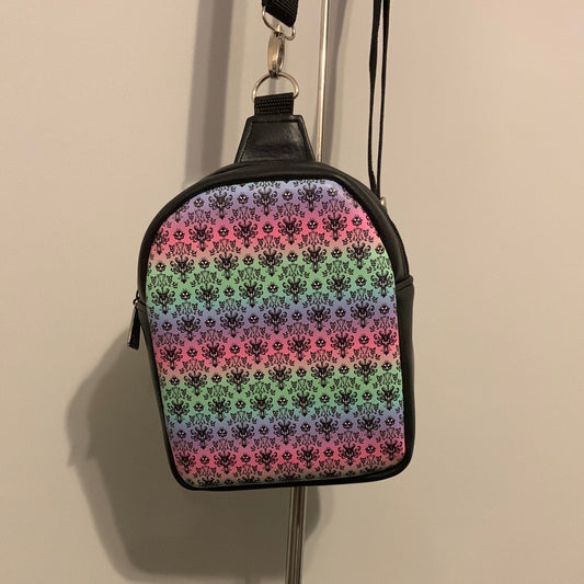 Colorful ghostly wallpaper crossbody bag