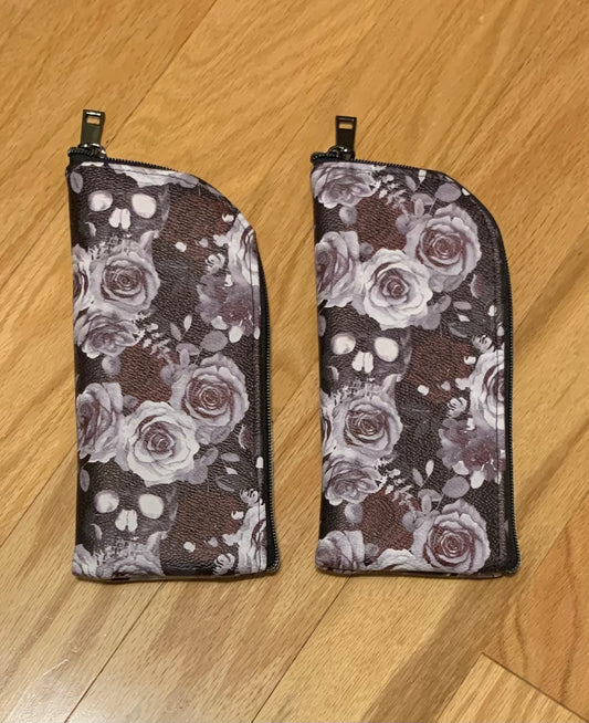 Floral skull soft glasses cases