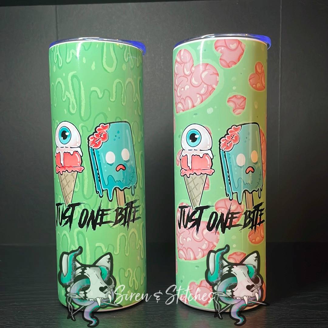 “Just one bite” zombie ice cream 20oz tumbler