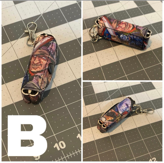 Horror icon lip balm keeper keychain