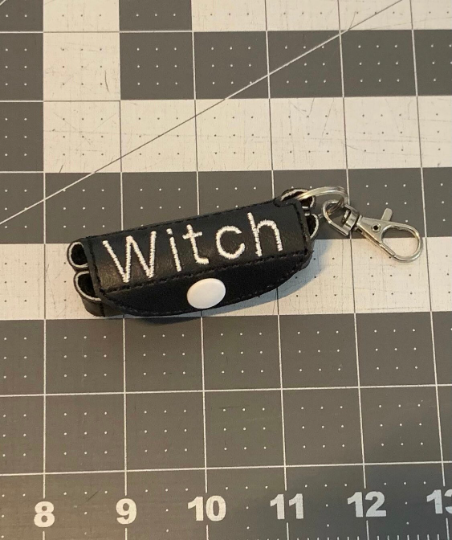 Witch lip balm keeper keychain