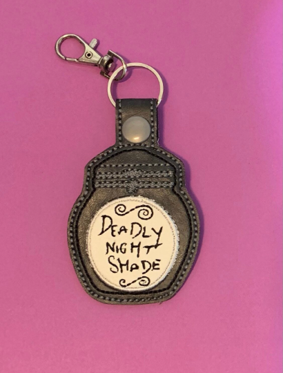 Nightshade bottle keychain