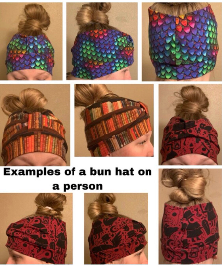 Dragon scale messy bun hat